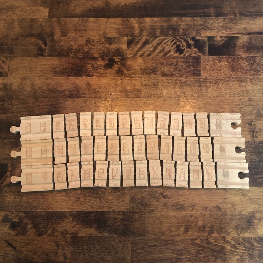 Lot of 3 Wooden Railway Straight Wacky Tracks Thomas Friends Bendable Curve